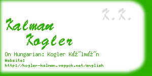 kalman kogler business card